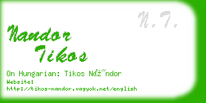 nandor tikos business card